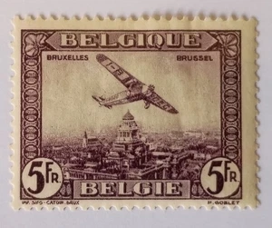 Belgien Luftpostmarke, 1930, sc#C5, postfrisch, aufklappbar, OG - Bild 1 von 2