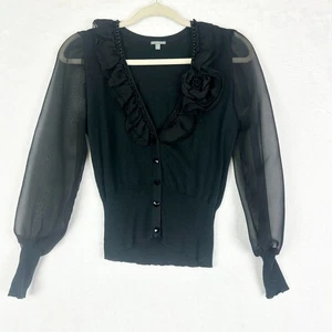 Vintage Charlotte Russe Y2K Top Small Whimsigoth Fairy Witchy transparente Ärmel - Bild 1 von 5