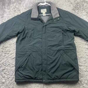 LL Bean Fleece Lined Jacket Full Zip Insulated Thinsulate Green Zip Men's XL - Picture 1 of 8