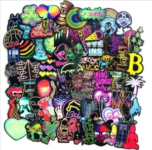 ⭐ 100x Stück Bunte Neon Style Stickerbomb - Aufkleber - Picture 1 of 4