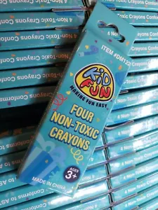 4-Pack Kid Fun Crayons. 4 crayons per pack, 72 packs per box. 288 Crayons Total - Picture 1 of 2