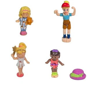 Polly Pocket Doll Figure Lot Toy 4 Dolls 1 Hat African American 1990s Bluebird - Picture 1 of 10