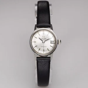 Omega Genève Ladies Automatic Vintage Women Silver Mini Watch Date 21 mm - Picture 1 of 9
