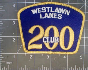 vintage embroidered bowling patch - WESTLAWN LANES 200 CLUB  - Picture 1 of 2
