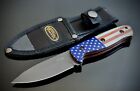 Usa Flag Fixed Blade Knife Full Tang 8 Inches Graphite Blade 440 Stainless Sharp