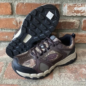 SKECHERS Work Queznell Hulen Camouflage LEATHER STEEL TOE Sneaker Shoes Men New - Picture 1 of 12
