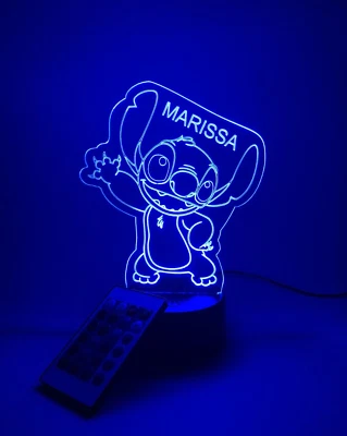 Stitch Light Up Night Light, Personalized FREE, Character LED Table Lamp - Image 1 of 4