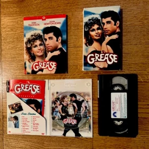 2ct Grease VHS & Widescreen DVD Paramount John Travolta Olivia Newton John VTG - Picture 1 of 3