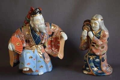 A Pair of Japanese Kutani-ware Figurines "Jo and Uba" Prayer for Longevity F89 - Image 1 of 4