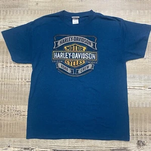 Camisa Harley Davidson Grande Azul Motocicleta Traverse City MichiganBiker EE. UU. Carretera - Imagen 1 de 7