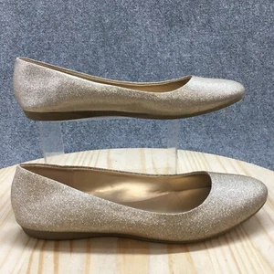 American Eagle Shoes Womens 12 Clinton Casual Slip On Glitter Ballet Flats Gold - Picture 1 of 15