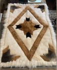 tapis fourrure patchwork vintage fait main 48 x 32