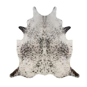 Luxury Genuine Cow Hide Fur Rug Black & White Speckled 100% Natural UK - Picture 1 of 1