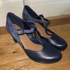 Clark’s  Navy Blue Leather  Court Shoes UK Size 7 EU 41,