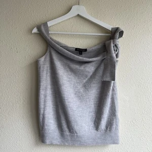Banana Republic Merino Wool Off The Shoulder Bow Top Heather Gray Women’s XL - Picture 1 of 4