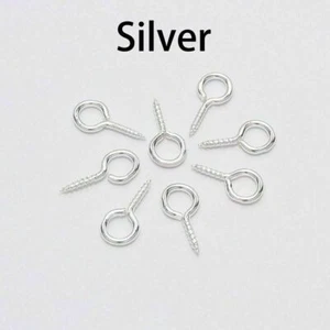 20 pcs Silver Mini Eye Pins Hooks Eyelets Screw Threaded- 8mm x 4mm - Picture 1 of 1
