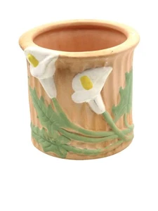 Vintage Clay Planter Pot Calla Lily Holland Floral Inc - Picture 1 of 7