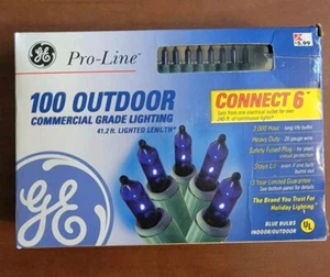 Vintage GE ProLine 100 Indoor/Outdoor Commercial Grade Lighting Blue Bulb Lights - Picture 1 of 11