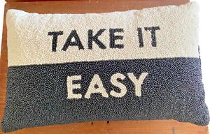 New Kate Spade Target 12" By 18" Take It Easy Beaded Lumbar Pillow- New! - Picture 1 of 1