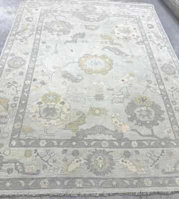 Alfombra Oushak moderna anudada a mano gris apagado 8x10, 9x12, 10x14, 12x15 alfombra de área Foto 1 de 4