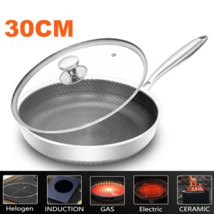 Hybrid Nonstick Frying Pan, 30cm, Stay-Cool Handle Dishwasher Oven With Lid - Picture 1 of 12