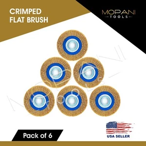 6" INCH ROUND BRASS WIRE BRUSH WHEEL FOR BENCH GRINDER | RUST/PAINT REMOVAL 6Pcs - Picture 1 of 9