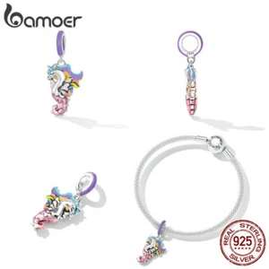 Pulsera colgante de caballito de mar de plata esterlina 925 Voroco cuentas regalo para mujer - Imagen 1 de 12