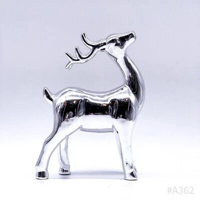 Statua Decorativa Cervo Renna IN Metallo Argento Decorazione Natale 12 X 17,5 CM - Immagine 1 di 4