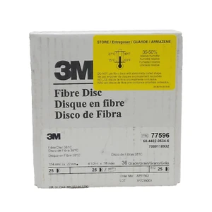 Dischi abrasivi in fibra 3M 381C 36 grado 4,5"D x 7/8" foro dado 25 ct scatola 77596 - Foto 1 di 7