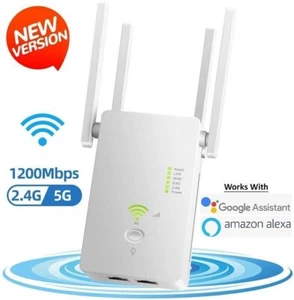 WiFi Extender Repeater Range Amplifier Router Signal Booster Wireless 1200Mbps - Picture 1 of 13