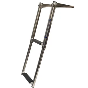 Lowe Boat Telescoping Ladder | 2 Step 21 7/8 x 11 7/8 Inch Stainless - Foto 1 di 5