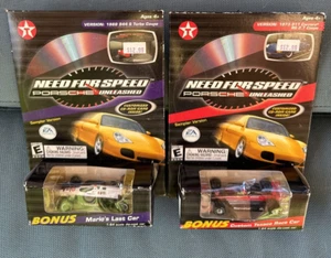 2 NEW Need For Speed Porsche Unleashed Texaco Race Car Demo CD 1:64 Carrera 911 - Picture 1 of 11