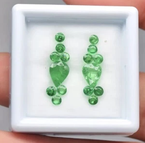 16pcs Lot 2.33ct t.w Pear & Round Natural Green Tsavorite Garnet, Gemstone - Imagen 1 de 2