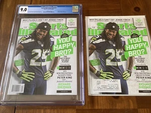 Richard Sherman Sports Illustrated CGC 9.0 W Newsstand (Happy Bro?) #025 +extra - Picture 1 of 4