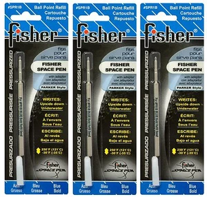 THREE Fisher serie SPR Recargas de tinta azul/punto audaz #SPR1B - Imagen 1 de 7