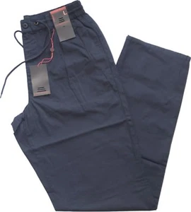 Pantalone uomo taglia M L XL XXL 3XL cotone leggero blu SEA BARRIER SPIAGGIA - Picture 1 of 3
