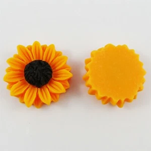 10pcs DIY Resin Sunflower Cabochon Flat Back Hair Clips Scrapbooking etc - Picture 1 of 1