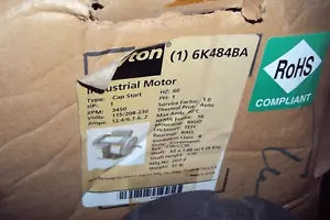 DAYTON 6K484 MOTOR 1 HP, 115/208-230V AC , 56 FR ,3450 RPM , GENERAL PURPOSE - Picture 1 of 2