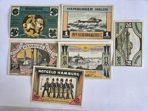 Notgeld 6 x Hamburg , Hallig, Sportvereinigung St, Georg - Picture 1 of 2