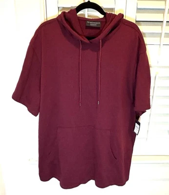 Sudadera con Capucha Manga Corta Alargada No Limits Talla 2XL Granate Borgoña Nueva con Etiquetas Unisex Foto 1 de 4