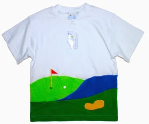 Florence Eiseman Boy's White Knit 100% Cotton T-Shirt with Golf Scene Size 5 - Picture 1 of 2