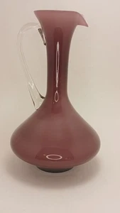 Vintage Murano Empoli Art Purple Cased Glass Ewer Pitcher Italy MCM 11.5 in - Picture 1 of 12