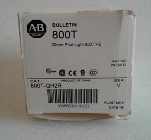 Allen Bradley 800T-QH2R Series V Pilot Light 30mm, Red & White Plastic Lens -New - Picture 1 of 11