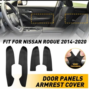 Par de recubrimientos de cubierta de reposabrazos paneles de cuero trasero derecho + izquierdo para Nissan Rogue 2014-20 - Imagen 1 de 15