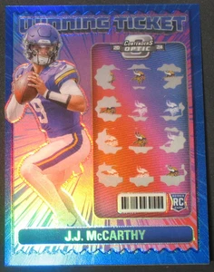 J.J. McCarthy 2024 Panini Optic Contenders Blue Prizm Rookie (49/99) Vikings - Picture 1 of 2