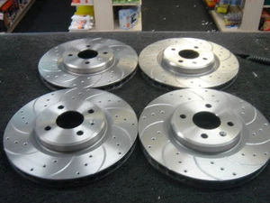 LOTUS ELISE MK2 EXIGE SCC BRAKE DISC CROSS DRILLED GROOVED BRAKE DISC FRONT REAR - Picture 1 of 1