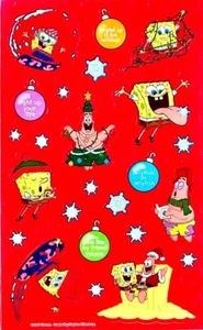 Maxi SPONGEBOB SQUAREPANTS CHRISTMAS Sandylion Stickers *VINTAGE* - Picture 1 of 1