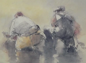 William Selwyn - Signed, Ltd Edition Print - 'Pysgotwyr Gyda Rhwydi'. Fishermen. - Picture 1 of 7
