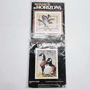 Lot of 2 Vintage Monarch Horizons Mallards MH 13 Nesting Geese LS181 Needlepoint - Picture 1 of 8