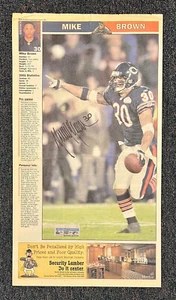 MIKE BROWN Signed Chicago Bears Training Camp NEWSPAPER Autograph - Picture 1 of 5